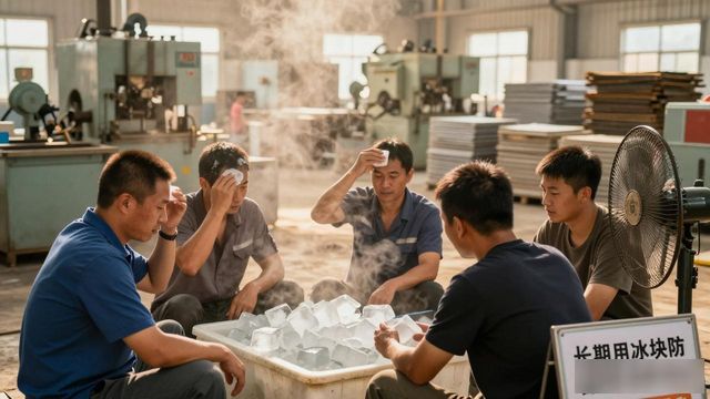车间高温不用愁 绍兴防暑降温冰块成了工人的救命凉方